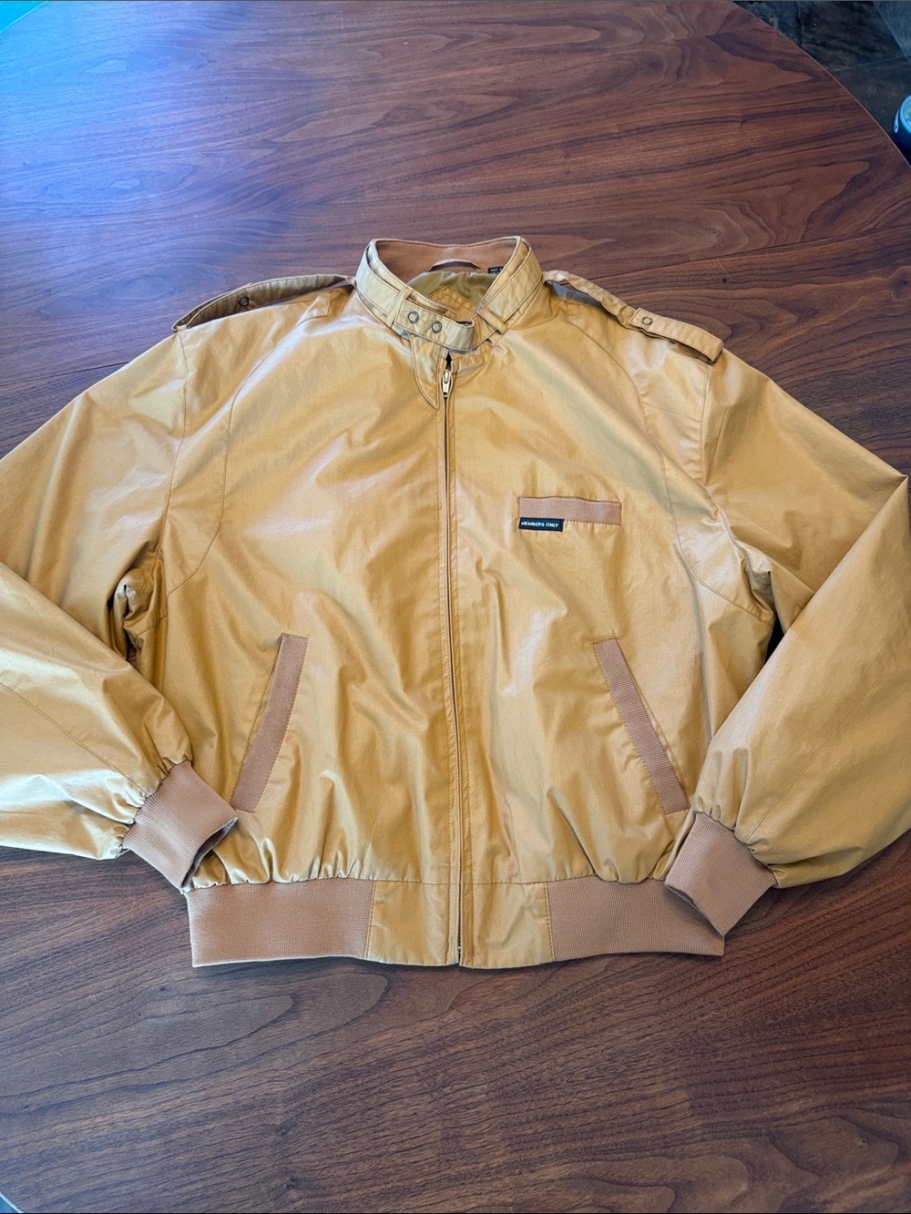 Members Only Mustard Yellow Bomber Jacket Mens size 44